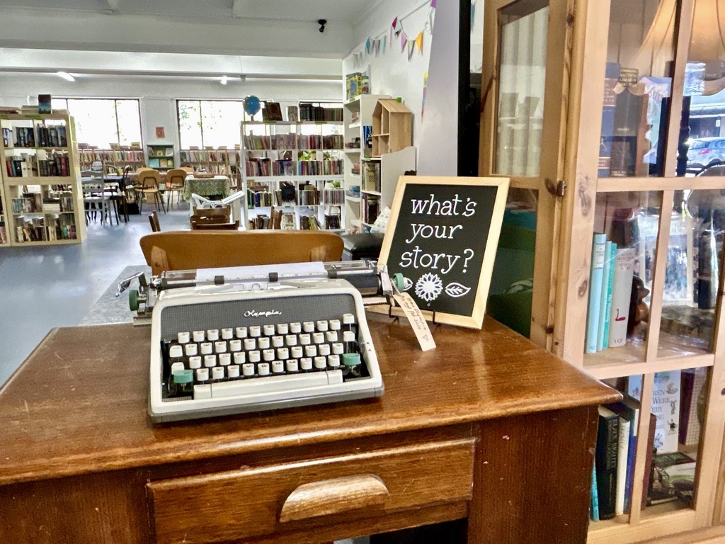 inside the Good Earth Book shop in wentworth falls