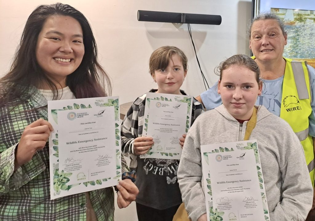 Participants received a certificate for taking part in the Wildlife Emergency Assistance Workshop