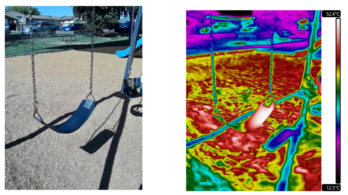 thermal heat image of playground