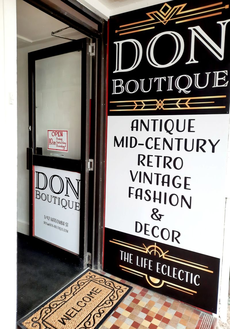 Outside DON boutique in Katoomba