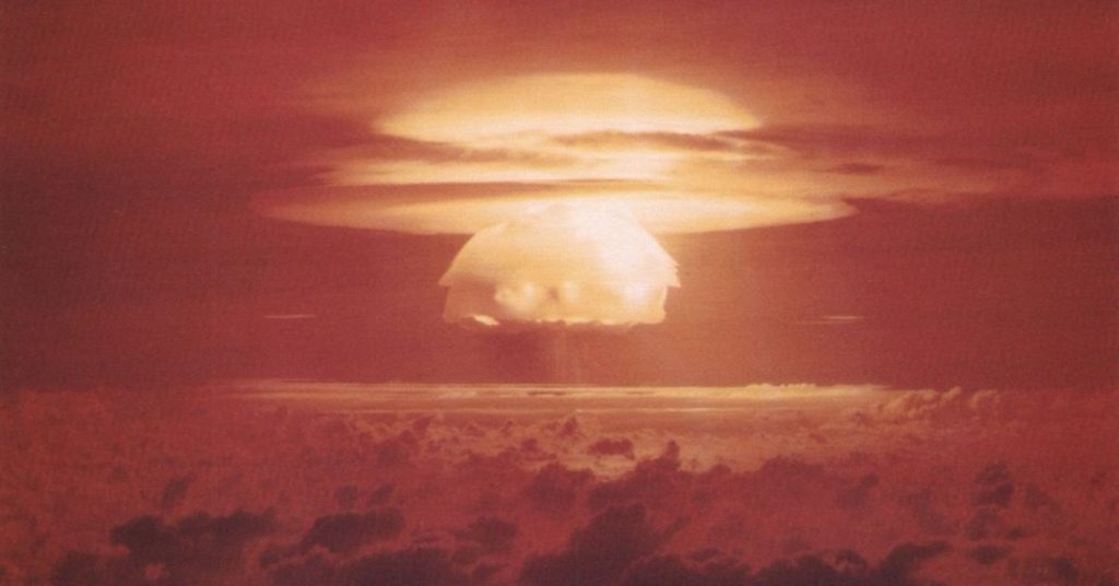 The blast from the 1954 nuclear test on Bikini Atoll